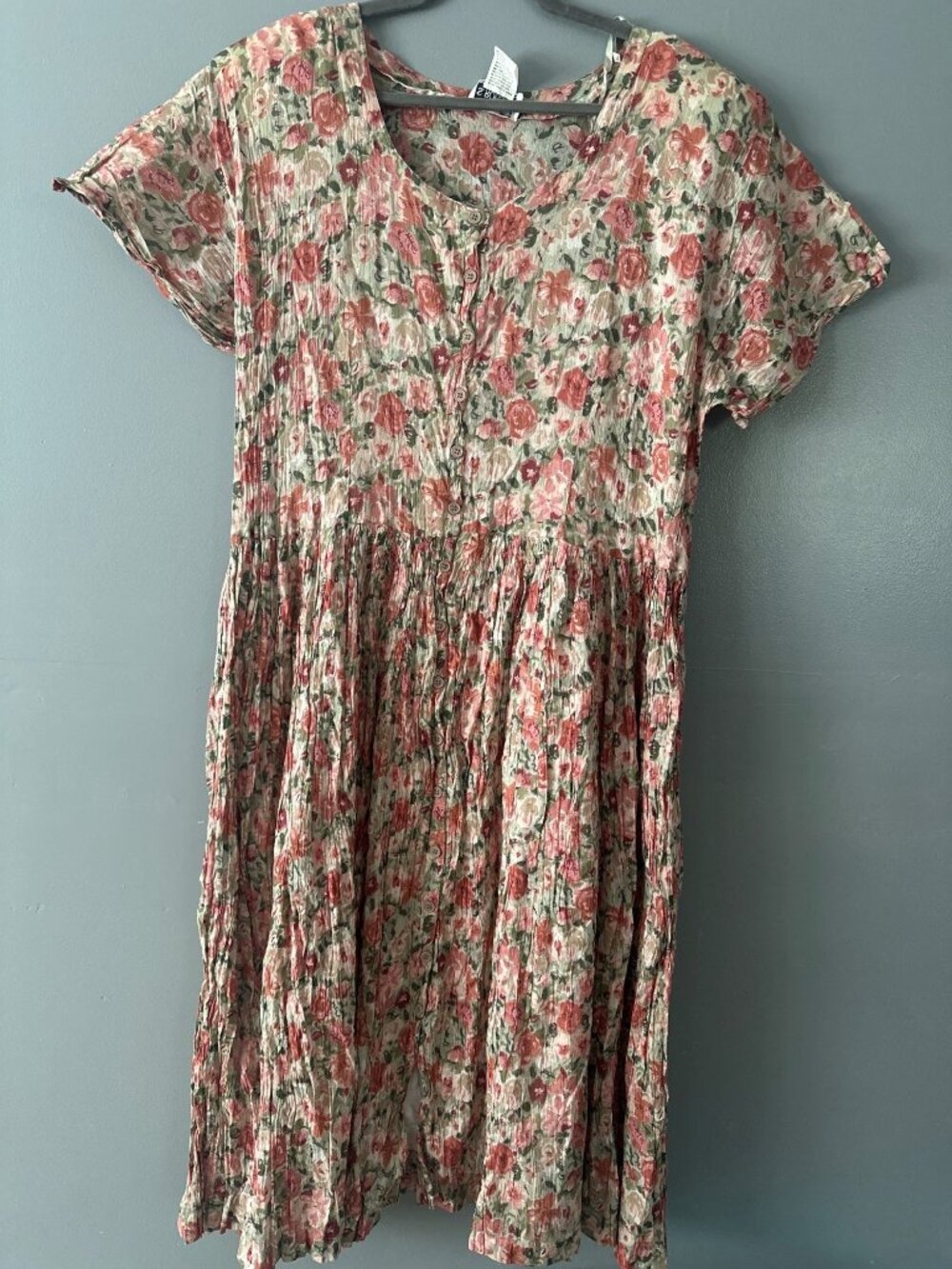 Vintage S Roberts 22/24 Floral Cotton Dress Cottagecore Prairie Boho